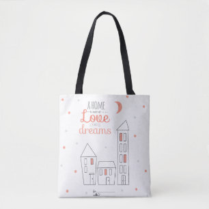 Bolso De Tela Un hogar se hace de amor y de sueños