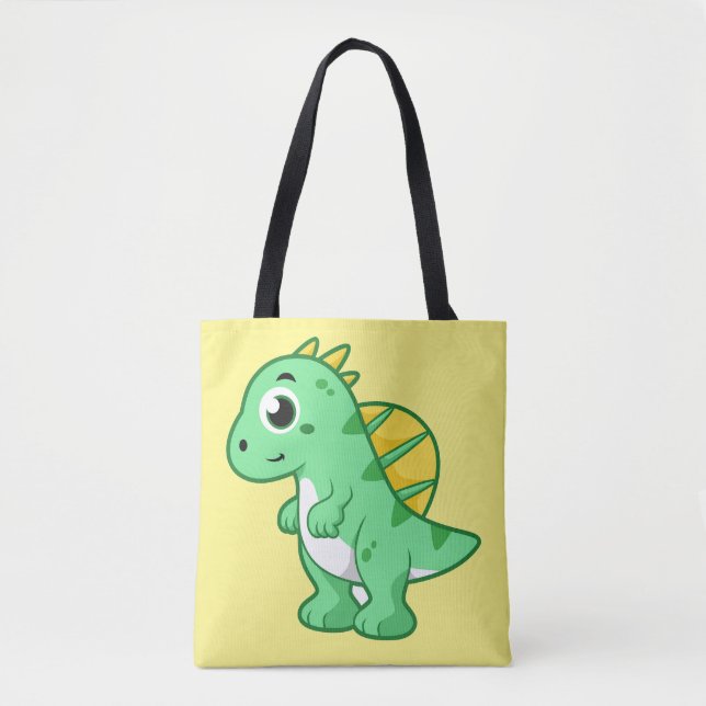 Bolso De Tela Un Ilustracion Agradable De Un Espinosaurio. (Anverso)