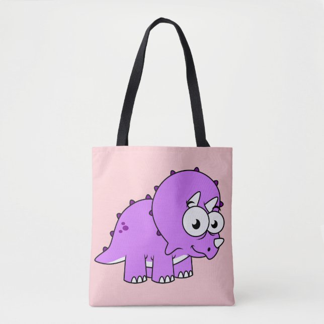 Bolso De Tela Un Ilustracion Agradable De Un Triceratops. (Anverso)