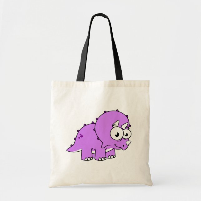 Bolso De Tela Un Ilustracion Agradable De Un Triceratops. (Frente)