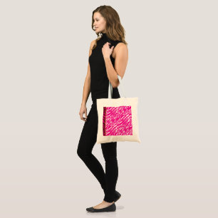 Bolso De Tela Un intrincado patrón floral en rosa y blanco, arte