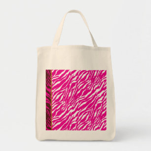 Bolso De Tela Un intrincado patrón floral en rosa y blanco, arte