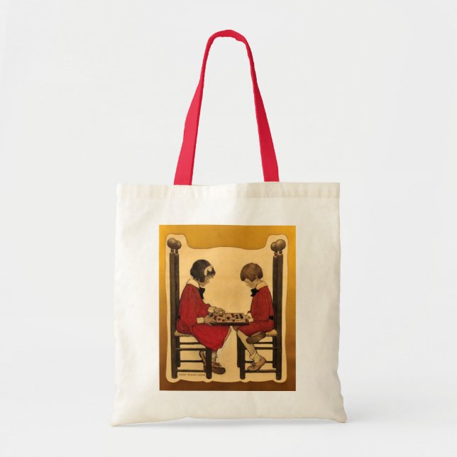 Bolso De Tela "Un juego de cheques" (Frente)