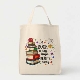 Bolso De Tela Un libro al día mantiene la realidad lejos