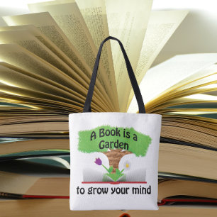 Bolso De Tela Un libro es un jardín para cultivar tu mente