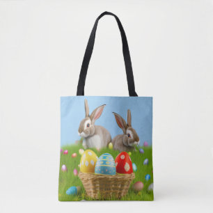 Bolso De Tela Un lindo conejo de Pascua para un ánimo positivo