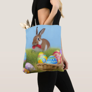 Bolso De Tela Un lindo conejo de Pascua para un ánimo positivo