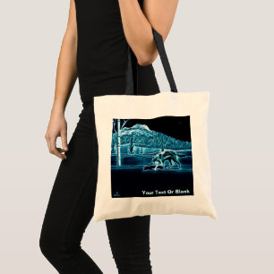 Bolso De Tela Un lobo en la nieve