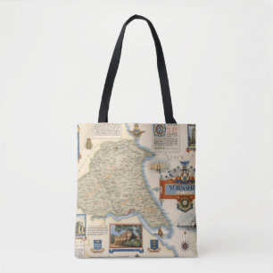 Bolso De Tela Un mapa de Yorkshire: Montar a caballo del este
