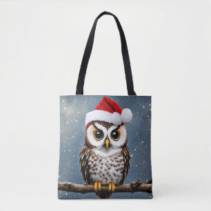 Bolso De Tela Un Navidad pequeño búho