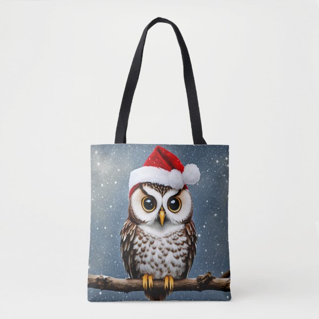 Bolso De Tela Un Navidad pequeño búho (Anverso)