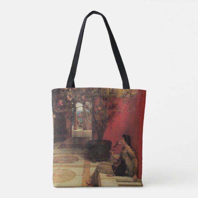 Bolso De Tela Un óletro de Alma Tadema, flores de época (Reverso)