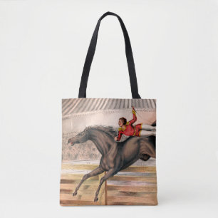 Bolso De Tela Un Operador De Circo Montando Un Caballo De Bóveda