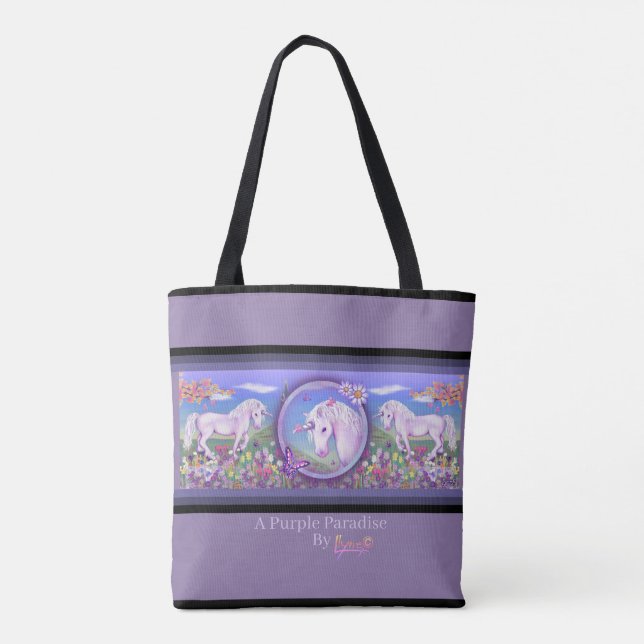 Bolso De Tela Un paraíso morado (Reverso)
