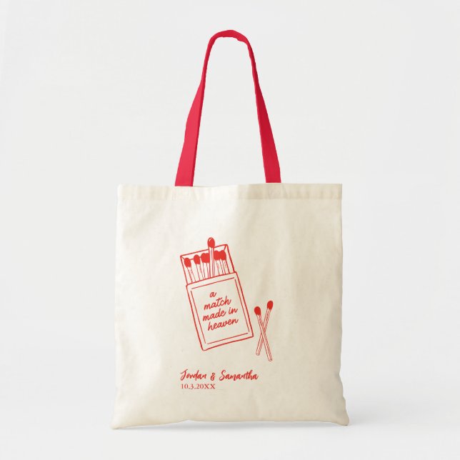 Bolso De Tela Un partido hecho en el Boda rojo del cielo (Frente)