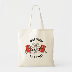 Bolso De Tela Un Paso A La Vez Divertido Sneaker Pun