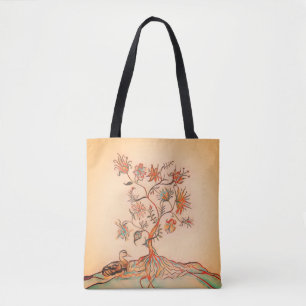 Bolso De Tela Un pato y un árbol