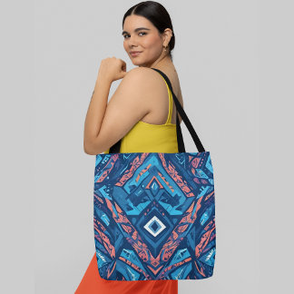 Bolso De Tela Un patrón abstracto sin fisuras con formas geométr