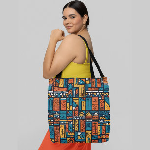 Bolso De Tela Un patrón abstracto sin fisuras con varias geométr