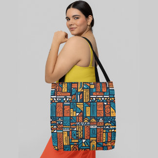 Bolso De Tela Un patrón abstracto sin fisuras con varias geométr