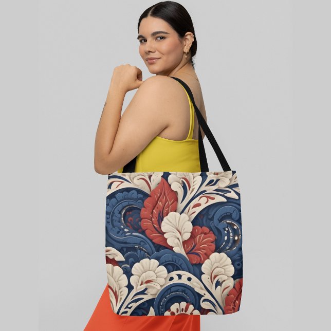 Bolso De Tela Un patrón floral vibrante e intrincado (Subido por el creador)