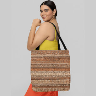 Bolso De Tela Un patrón repetido de formas y líneas geométricas