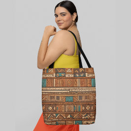 Bolso De Tela Un patrón sin fisuras en formas geométricas cálida