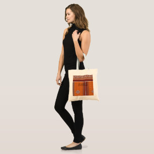 Bolso De Tela Un patrón visualmente llamativo que combina naranj
