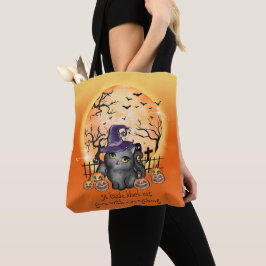 BOLSO DE TELA UN PEQUEÑO GATO NEGRO VA CON TODO EL MEDIO.