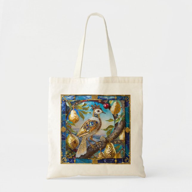 Bolso De Tela Un perdiz en un árbol de peras (Frente)