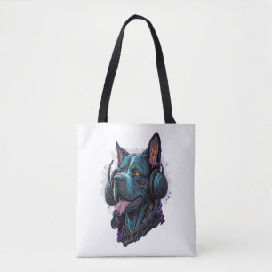 Bolso De Tela Un perro genial escuchando música