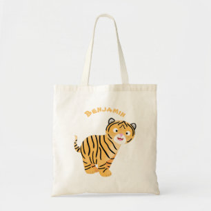Bolso De Tela Un personalizado feliz del cachorro de tigre