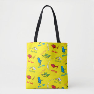 Bolso De Tela Un pez dos peces patrón amarillo