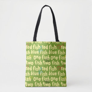 Bolso De Tela Un pez dos peces patrón tipográfico