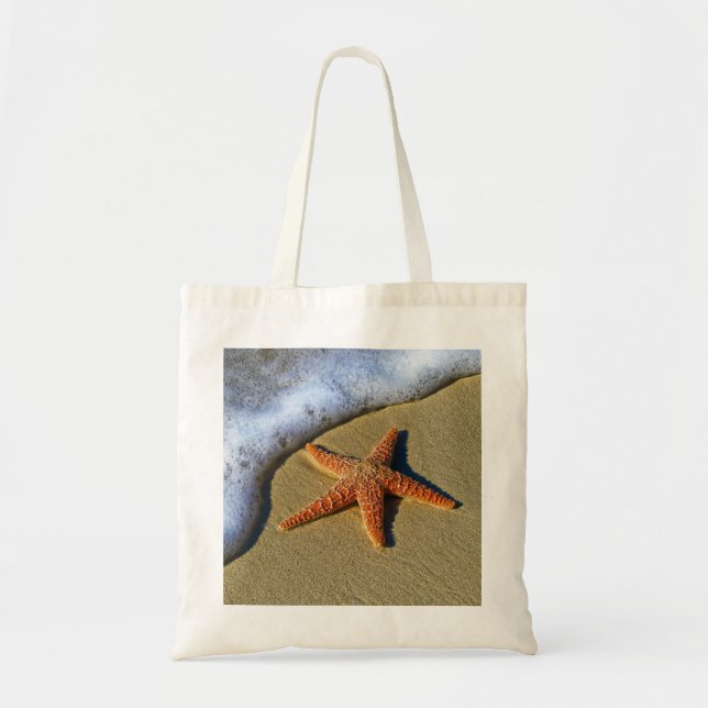 Bolso De Tela Un pez estrella en la playa (Frente)