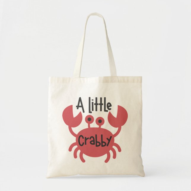 Bolso De Tela Un poco de cangrejo, gracioso Personalizado de can (Frente)