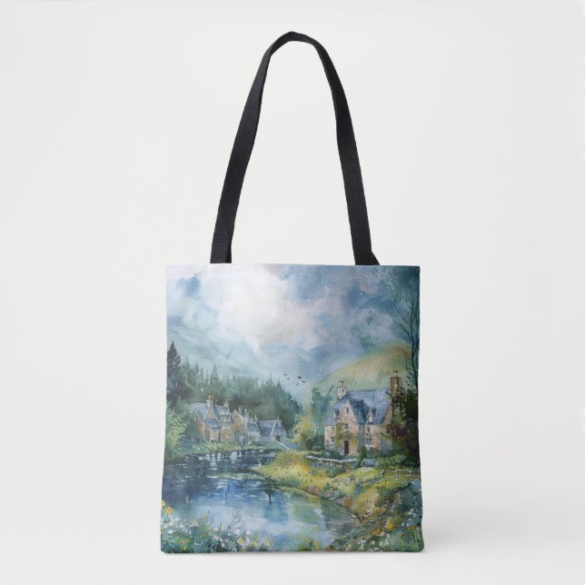 Bolso De Tela Un pueblo escocés tranquilo (Anverso)