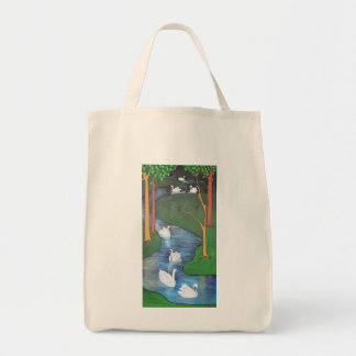 Bolso De Tela Un rebaño de siete cisnes