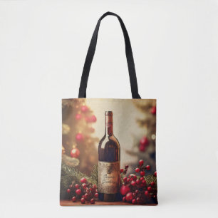 Bolso De Tela Un regalo de vino para vacaciones de invierno