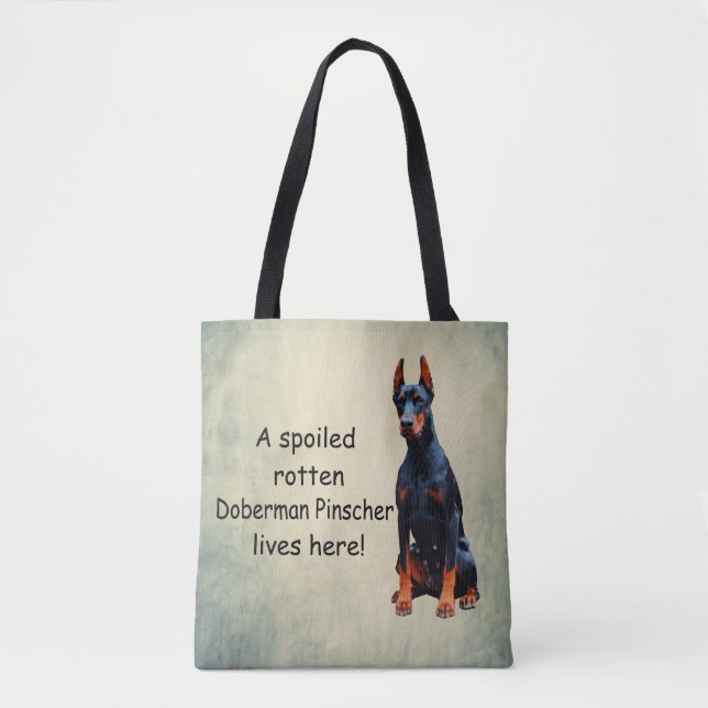 Bolso De Tela Un repugnante Doberman Pinscher podrido vive aquí (Anverso)