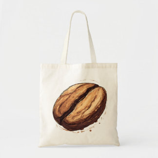 Bolso De Tela Un solo frijol de café aislado