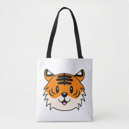 Bolso De Tela Un tigre Personalizado sonriente y agudo