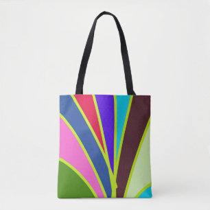 Bolso De Tela Un tote de patrones multicolor y vibrante