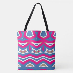 Bolso De Tela Un tote de patrones multicolor y vibrante
