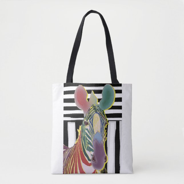 Bolso De Tela Un Tote medio de cebra diferente (Anverso)