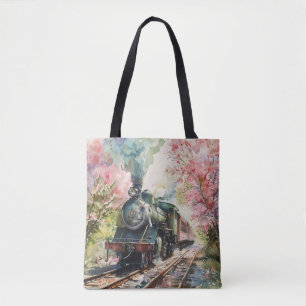 Bolso De Tela Un tren en primavera