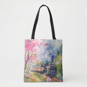 Bolso De Tela Un tren en primavera