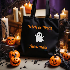 Bolso De Tela Un truco o un nombre fantasma de Halloween
