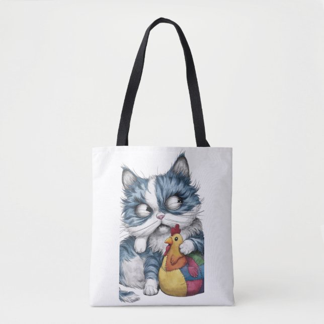 Bolso De Tela Un único gato gigante y esponjoso (Anverso)