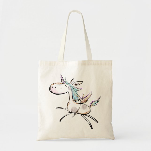 Bolso De Tela Un unicornio mágico (Frente)